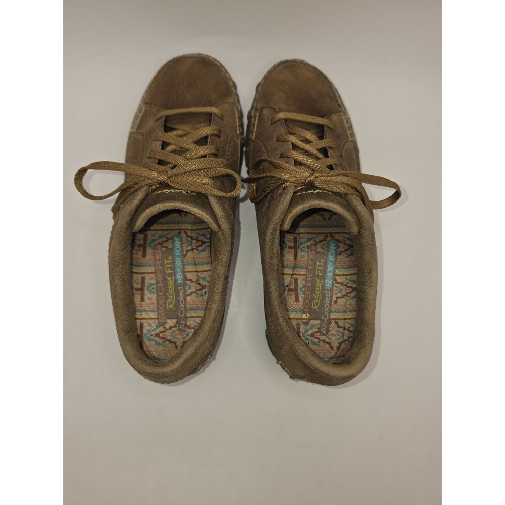 Skechers Relaxed Fit Bikers Curbed Suede Walking Sneakers Brown Womens 7 - Picture 5 of 9
